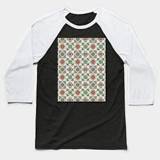 Geometric woodblock print Baseball T-Shirt